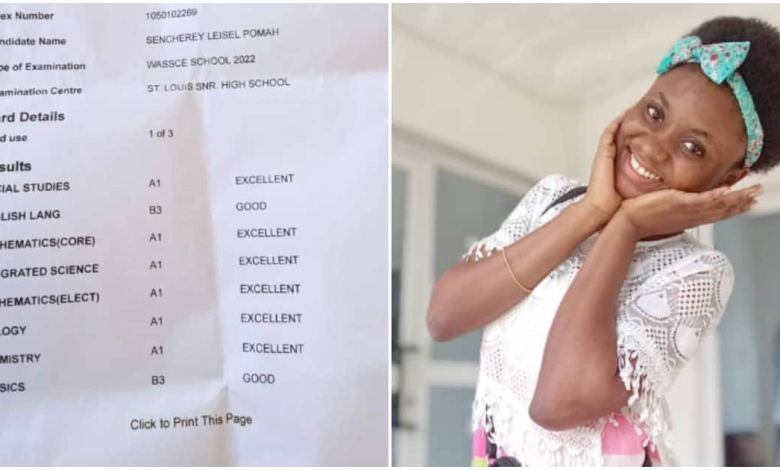 Meet Sencherey Leisel Pomah, Alumna of St. Louis SHS Whose WASSCE Result Is Causing Waves Online